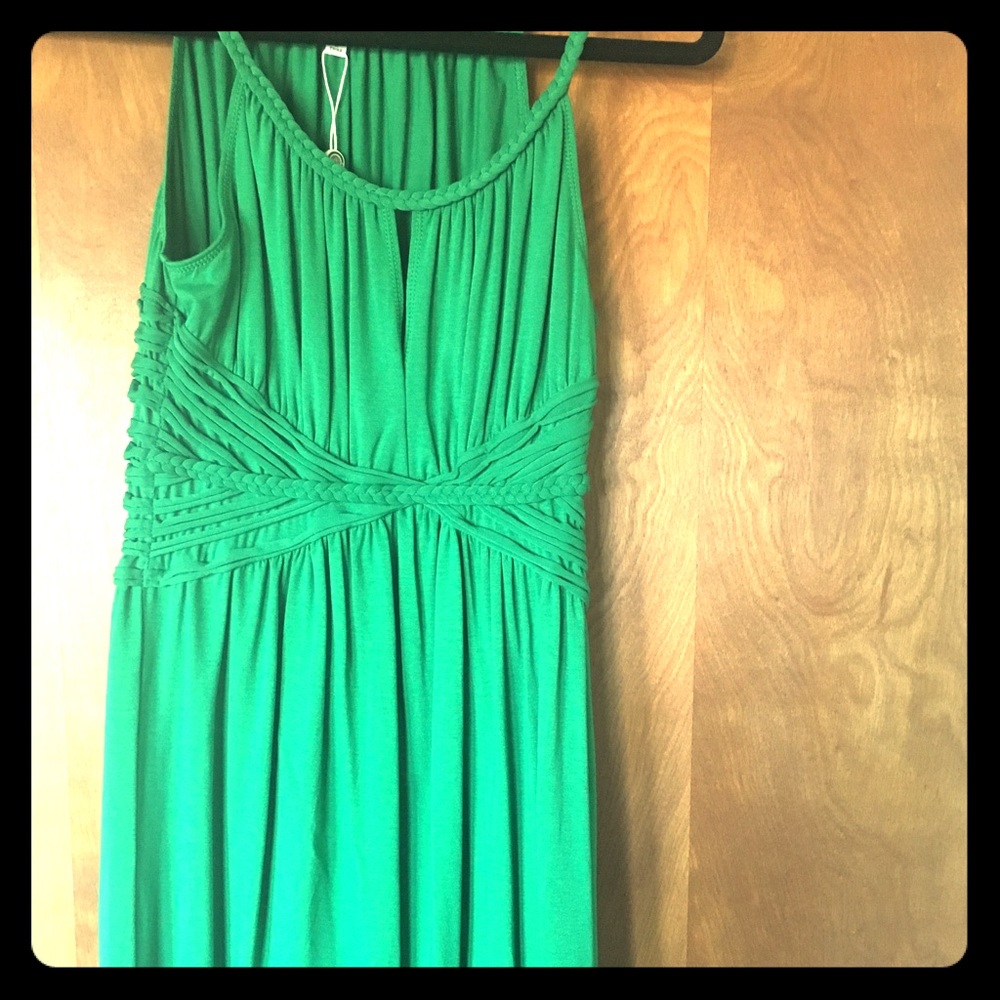 Emerald Green Spaghetti Strap Max Studio Dress